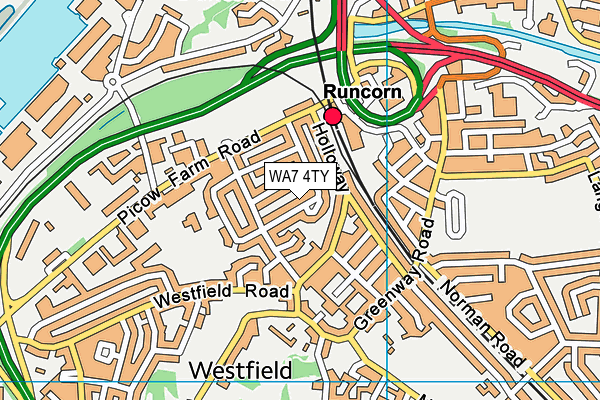 WA7 4TY map - OS VectorMap District (Ordnance Survey) WA7 4TY map - OS VectorMap District (Ordnance Survey)