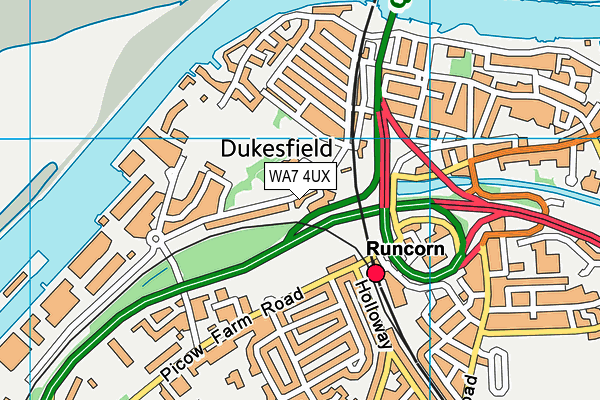 WA7 4UX map - OS VectorMap District (Ordnance Survey)