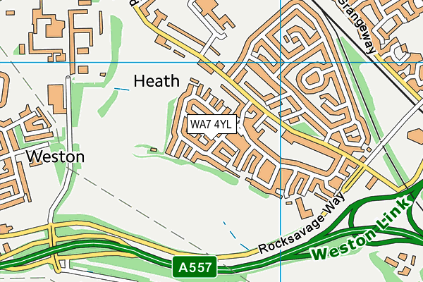 WA7 4YL map - OS VectorMap District (Ordnance Survey)