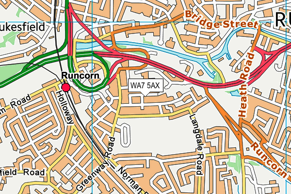 WA7 5AX map - OS VectorMap District (Ordnance Survey)