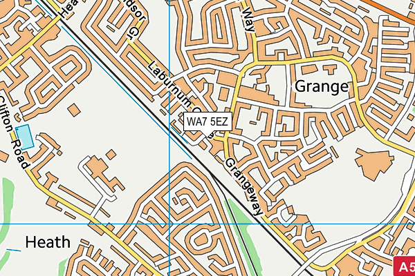 WA7 5EZ map - OS VectorMap District (Ordnance Survey) WA7 5EZ map - OS VectorMap District (Ordnance Survey)
