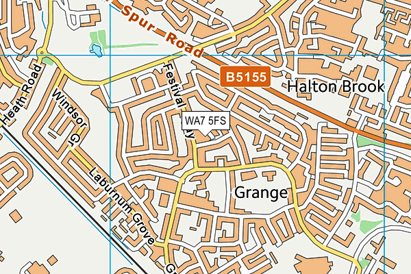 WA7 5FS map - OS VectorMap District (Ordnance Survey)