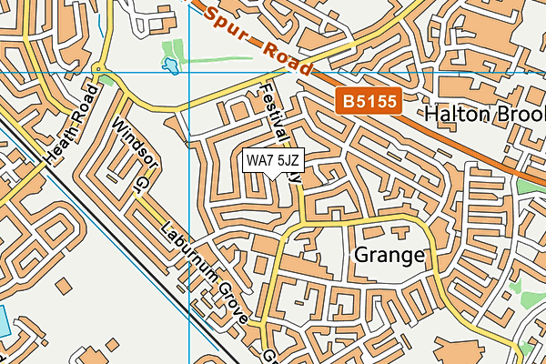 WA7 5JZ map - OS VectorMap District (Ordnance Survey)