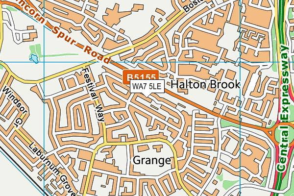 WA7 5LE map - OS VectorMap District (Ordnance Survey)