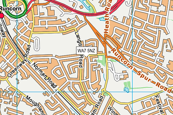 WA7 5NZ map - OS VectorMap District (Ordnance Survey) WA7 5NZ map - OS VectorMap District (Ordnance Survey)
