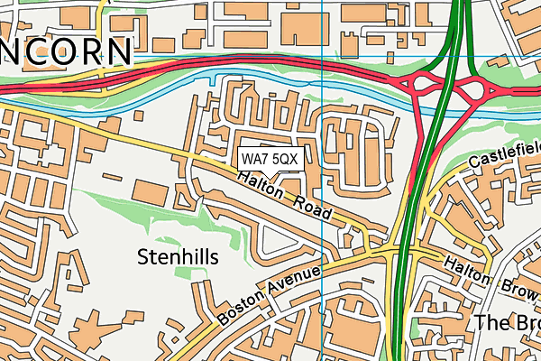 WA7 5QX map - OS VectorMap District (Ordnance Survey)