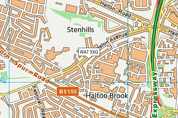 WA7 5XG map - OS VectorMap District (Ordnance Survey) WA7 5XG map - OS VectorMap District (Ordnance Survey)
