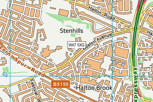 WA7 5XQ map - OS VectorMap District (Ordnance Survey) WA7 5XQ map - OS VectorMap District (Ordnance Survey)