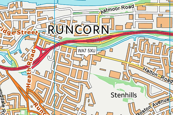 WA7 5XU map - OS VectorMap District (Ordnance Survey)
