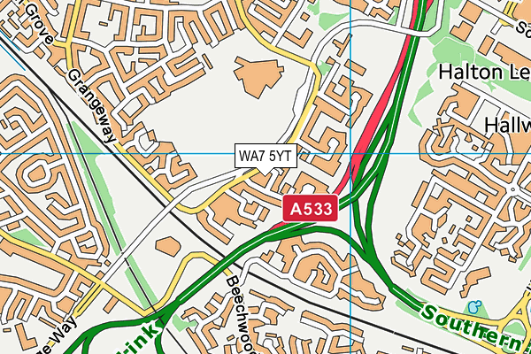 WA7 5YT map - OS VectorMap District (Ordnance Survey) WA7 5YT map - OS VectorMap District (Ordnance Survey)