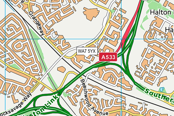 WA7 5YX map - OS VectorMap District (Ordnance Survey) WA7 5YX map - OS VectorMap District (Ordnance Survey)