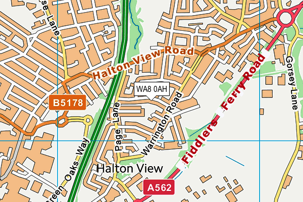 WA8 0AH map - OS VectorMap District (Ordnance Survey)