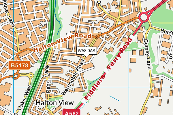 WA8 0AS map - OS VectorMap District (Ordnance Survey)