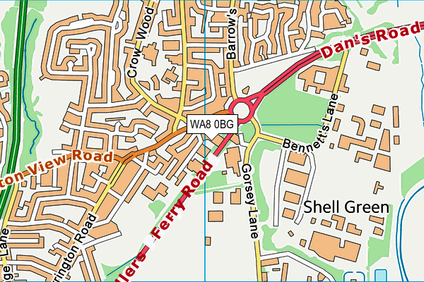 WA8 0BG map - OS VectorMap District (Ordnance Survey) WA8 0BG map - OS VectorMap District (Ordnance Survey)
