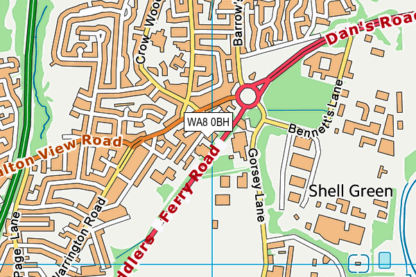 WA8 0BH map - OS VectorMap District (Ordnance Survey) WA8 0BH map - OS VectorMap District (Ordnance Survey)
