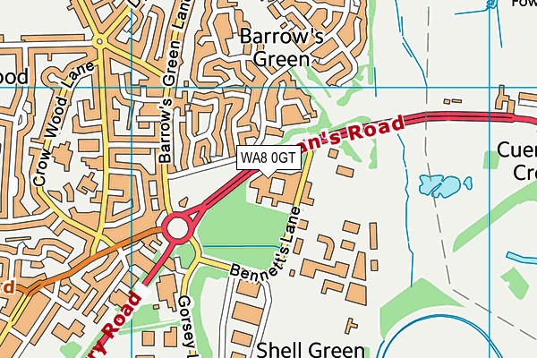 WA8 0GT map - OS VectorMap District (Ordnance Survey) WA8 0GT map - OS VectorMap District (Ordnance Survey)