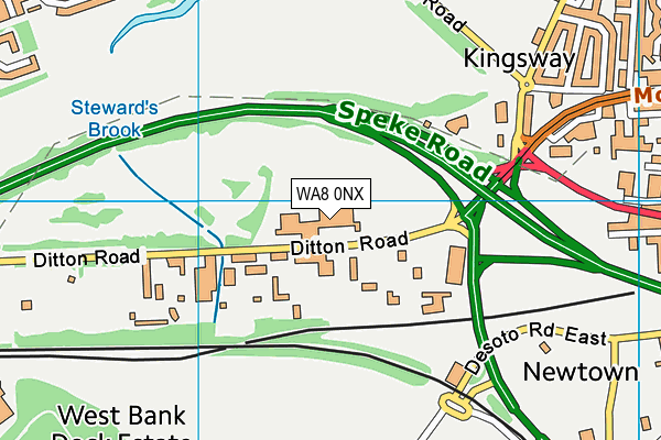 WA8 0NX map - OS VectorMap District (Ordnance Survey) WA8 0NX map - OS VectorMap District (Ordnance Survey)