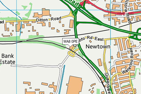 WA8 0PE map - OS VectorMap District (Ordnance Survey) WA8 0PE map - OS VectorMap District (Ordnance Survey)