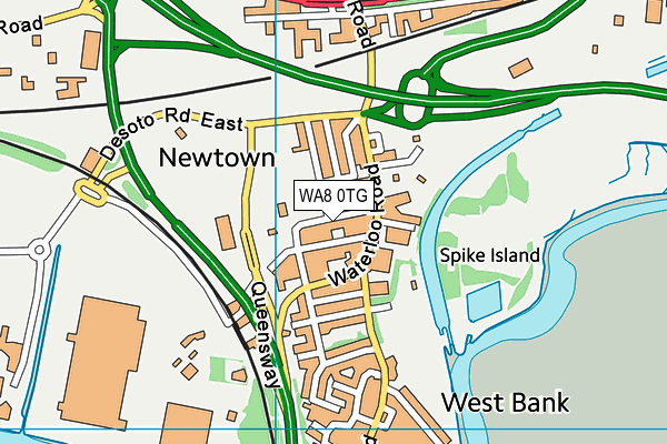 WA8 0TG map - OS VectorMap District (Ordnance Survey)