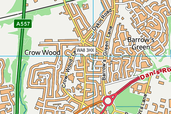 WA8 3HX map - OS VectorMap District (Ordnance Survey)