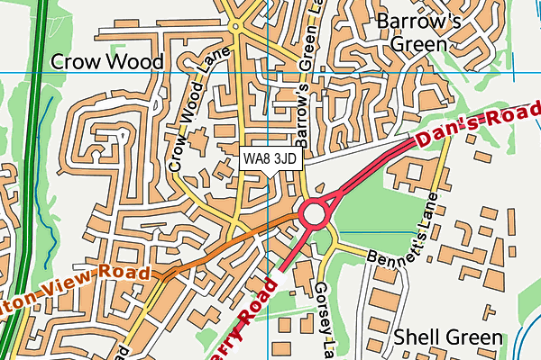 WA8 3JD map - OS VectorMap District (Ordnance Survey)