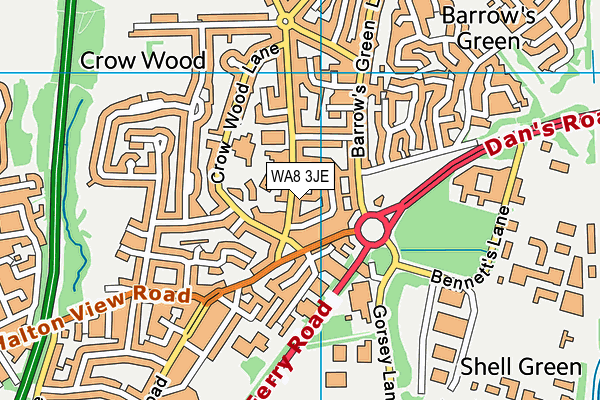 WA8 3JE map - OS VectorMap District (Ordnance Survey)