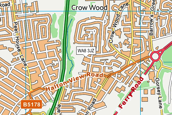 WA8 3JZ map - OS VectorMap District (Ordnance Survey)