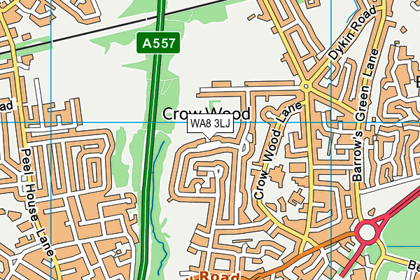 WA8 3LJ map - OS VectorMap District (Ordnance Survey)