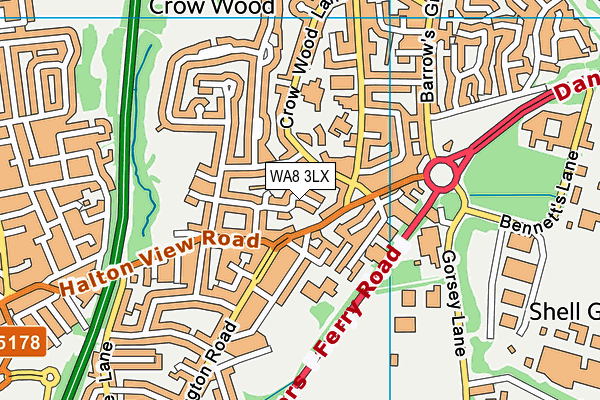 WA8 3LX map - OS VectorMap District (Ordnance Survey) WA8 3LX map - OS VectorMap District (Ordnance Survey)