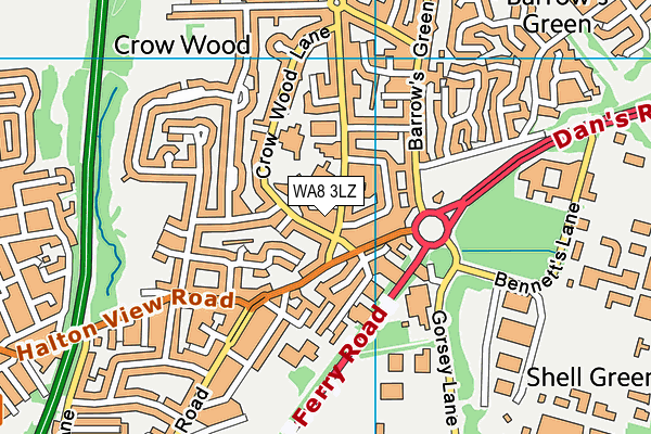 WA8 3LZ map - OS VectorMap District (Ordnance Survey) WA8 3LZ map - OS VectorMap District (Ordnance Survey)