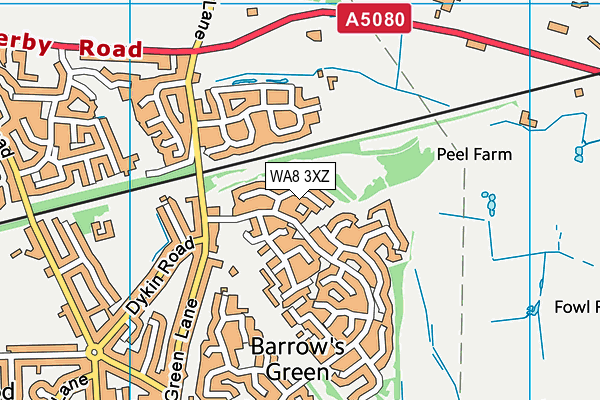 WA8 3XZ map - OS VectorMap District (Ordnance Survey) WA8 3XZ map - OS VectorMap District (Ordnance Survey)