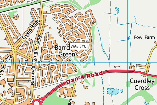 WA8 3YU map - OS VectorMap District (Ordnance Survey) WA8 3YU map - OS VectorMap District (Ordnance Survey)