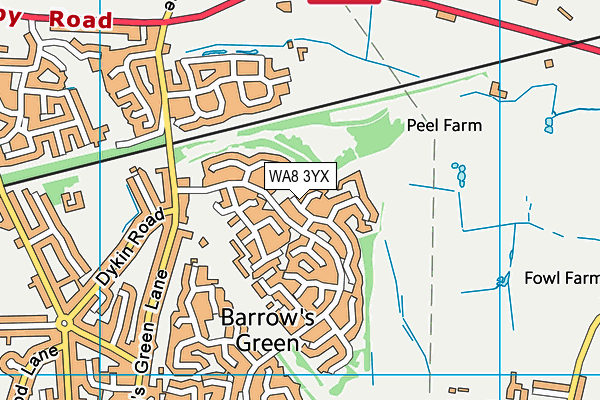 WA8 3YX map - OS VectorMap District (Ordnance Survey) WA8 3YX map - OS VectorMap District (Ordnance Survey)
