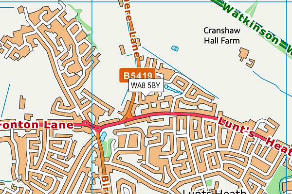 WA8 5BY map - OS VectorMap District (Ordnance Survey) WA8 5BY map - OS VectorMap District (Ordnance Survey)