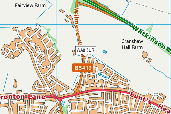 WA8 5UR map - OS VectorMap District (Ordnance Survey) WA8 5UR map - OS VectorMap District (Ordnance Survey)