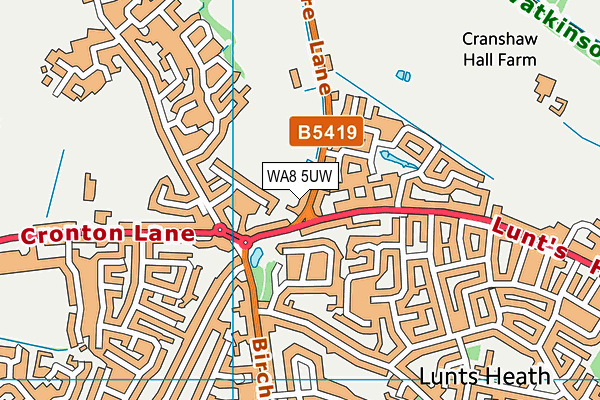 WA8 5UW map - OS VectorMap District (Ordnance Survey)