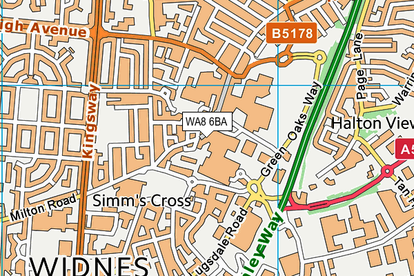 WA8 6BA map - OS VectorMap District (Ordnance Survey) WA8 6BA map - OS VectorMap District (Ordnance Survey)