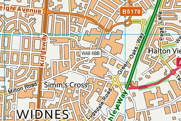 WA8 6BB map - OS VectorMap District (Ordnance Survey) WA8 6BB map - OS VectorMap District (Ordnance Survey)