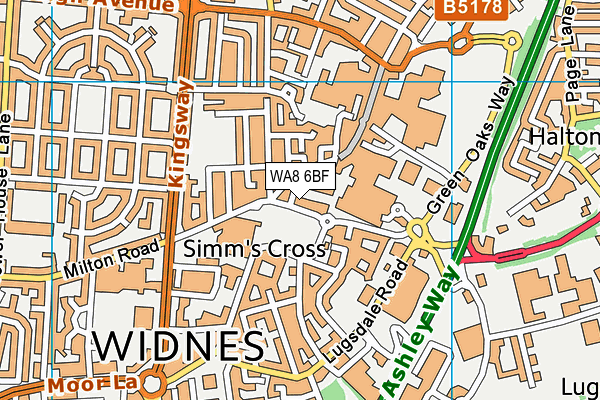 WA8 6BF map - OS VectorMap District (Ordnance Survey) WA8 6BF map - OS VectorMap District (Ordnance Survey)