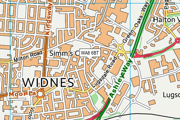 WA8 6BT map - OS VectorMap District (Ordnance Survey) WA8 6BT map - OS VectorMap District (Ordnance Survey)
