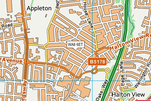 WA8 6ET map - OS VectorMap District (Ordnance Survey) WA8 6ET map - OS VectorMap District (Ordnance Survey)