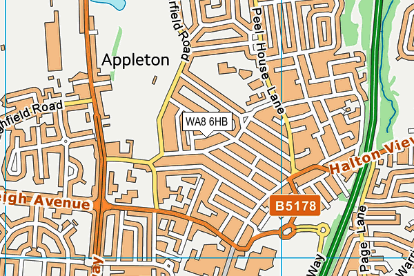 WA8 6HB map - OS VectorMap District (Ordnance Survey) WA8 6HB map - OS VectorMap District (Ordnance Survey)