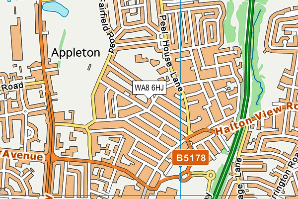 WA8 6HJ map - OS VectorMap District (Ordnance Survey) WA8 6HJ map - OS VectorMap District (Ordnance Survey)
