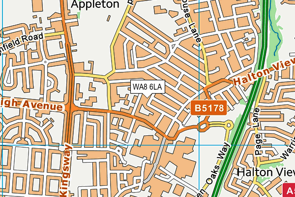 WA8 6LA map - OS VectorMap District (Ordnance Survey)