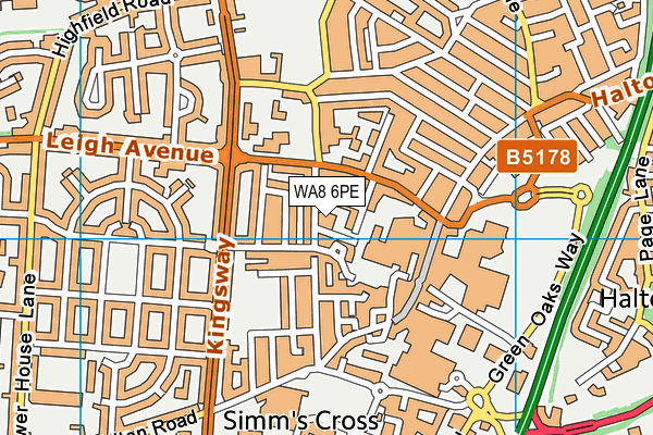 WA8 6PE map - OS VectorMap District (Ordnance Survey) WA8 6PE map - OS VectorMap District (Ordnance Survey)