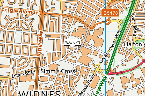 WA8 6PN map - OS VectorMap District (Ordnance Survey) WA8 6PN map - OS VectorMap District (Ordnance Survey)