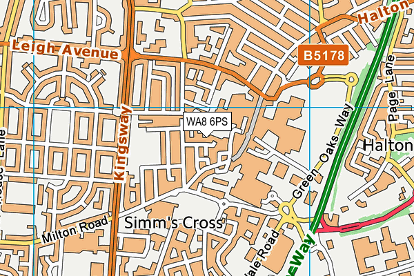 WA8 6PS map - OS VectorMap District (Ordnance Survey) WA8 6PS map - OS VectorMap District (Ordnance Survey)