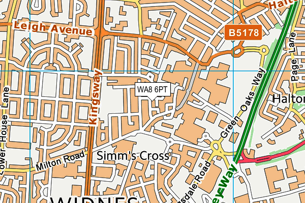 WA8 6PT map - OS VectorMap District (Ordnance Survey) WA8 6PT map - OS VectorMap District (Ordnance Survey)