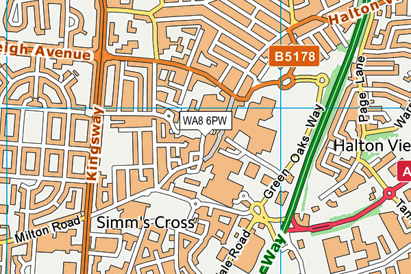WA8 6PW map - OS VectorMap District (Ordnance Survey) WA8 6PW map - OS VectorMap District (Ordnance Survey)