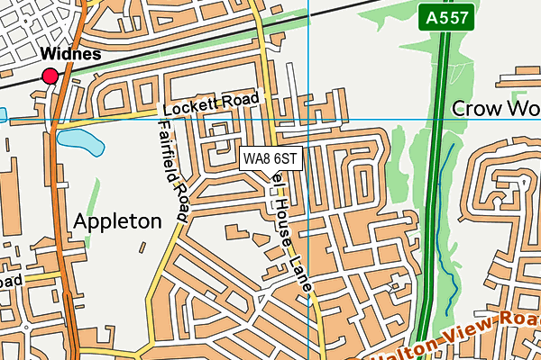WA8 6ST map - OS VectorMap District (Ordnance Survey)